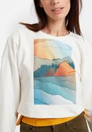 Bayan Krem Baskı Detaylı Sweatshirt