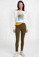 Bayan Krem Baskı Detaylı Sweatshirt