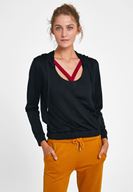 Women Black Crossover Sweatshirt