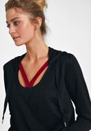 Women Black Crossover Sweatshirt