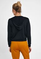 Women Black Crossover Sweatshirt