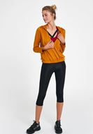Bayan Sarı Kruvaze Detaylı Sweatshirt