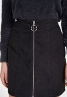 Women Black Mini Skirt with Zipper