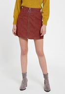 Women Brick Mini Skirt with Zipper