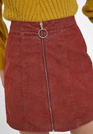 Women Brick Mini Skirt with Zipper