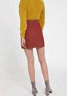 Women Brick Mini Skirt with Zipper