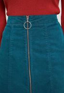 Women Green Mini Skirt with Zipper