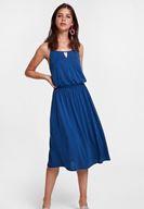 Women Navy Midi Dress with Back Detail