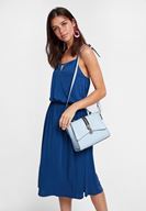 Women Navy Midi Dress with Back Detail