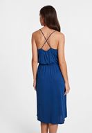 Women Navy Midi Dress with Back Detail
