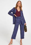 Women Navy Check Trousers