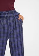 Women Navy Check Trousers