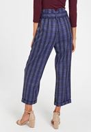 Women Navy Check Trousers