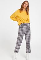 Women Grey Check Trousers