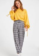 Women Grey Check Trousers