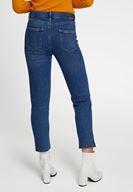 Bayan Mavi Paça Detaylı Yüksek Bel Denim