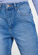 Bayan Mavi Paça Detaylı Yüksek Bel Denim