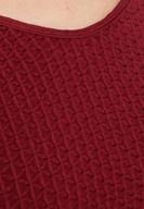 Bayan Bordo Lastikli Crop Bluz
