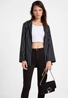 Bayan Beyaz Lastikli Crop Bluz