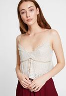 Women Cream Blouse with Lace