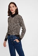Bayan Çok Renkli Leopar Desenli Sweatshirt