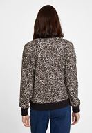 Bayan Çok Renkli Leopar Desenli Sweatshirt