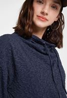 Bayan Lacivert Beli Büzgü Detaylı Sweatshirt