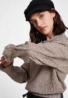 Bayan Bej Beli Büzgü Detaylı Sweatshirt