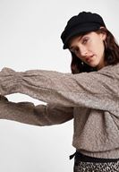 Bayan Bej Beli Büzgü Detaylı Sweatshirt