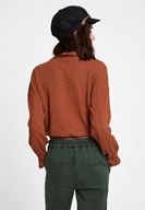 Bayan Kahverengi Beli Büzgü Detaylı Sweatshirt