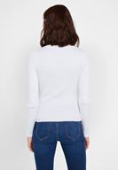 Bayan Krem Cut-Out Detaylı Uzun Kollu Triko