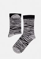 Bayan Çok Renkli Zebra Desen Çorap