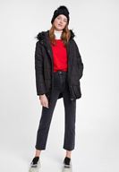 Bayan Gri Yüksek Bel Crop Straight Jean