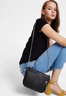 Women Black Zipper Detail Shoulder Bag