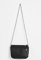 Women Black Zipper Detail Shoulder Bag