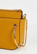 Women Yellow Zipper Detail Shoulder Bag