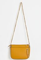 Women Yellow Zipper Detail Shoulder Bag