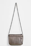 Women Silver Zipper Detail Shoulder Bag