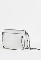 Women White Zipper Detail Shoulder Bag