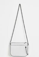 Women White Zipper Detail Shoulder Bag