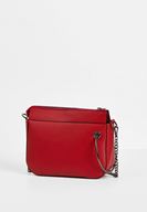 Women Red Zipper Detail Shoulder Bag