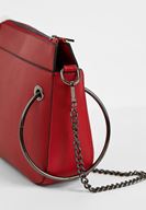 Women Red Zipper Detail Shoulder Bag