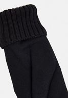 Women Black Gloves with Elastic Detail