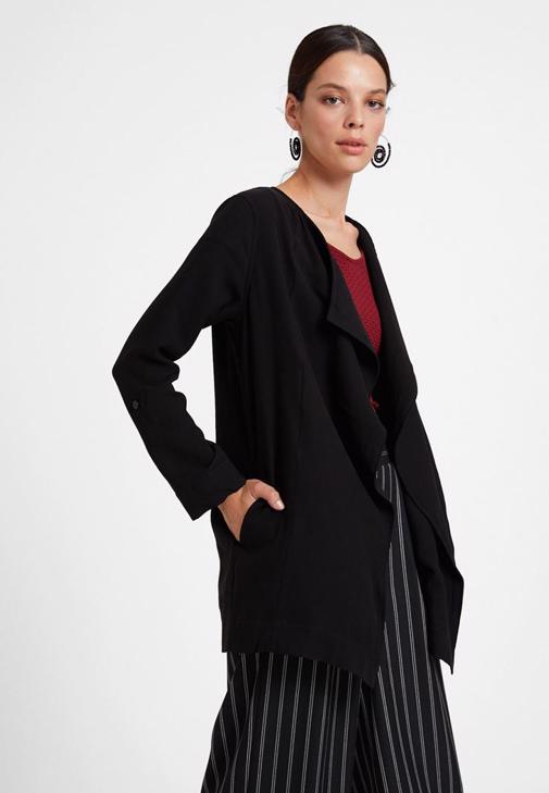 Black Jacket with Neck Detail 