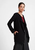 Women Black Jacket with Neck Detail