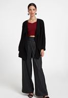 Women Black Jacket with Neck Detail
