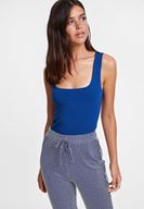 Women Navy Sweetheart Neck Tank Top