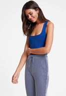 Women Navy Sweetheart Neck Tank Top