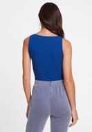 Women Navy Sweetheart Neck Tank Top