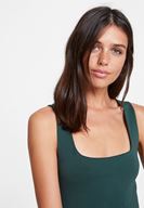 Women Green Sweetheart Neck Tank Top